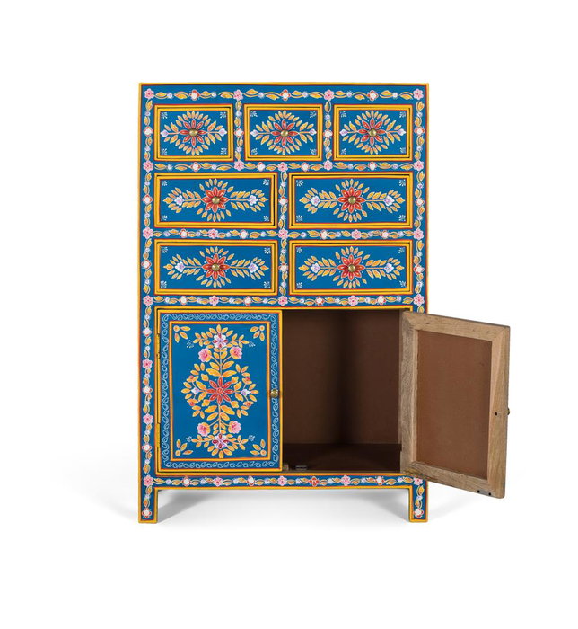 GINER Y COLOMER Buffet haut artisanal en bois de manguier et MDF